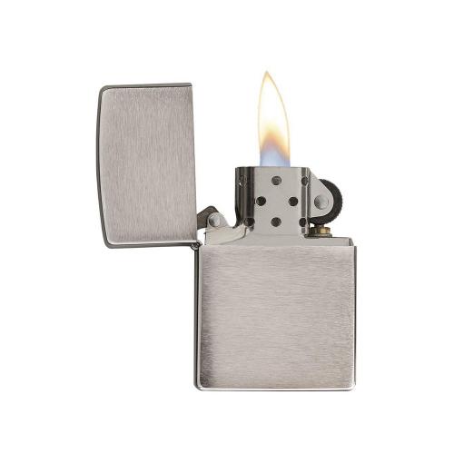 Зажигалка ZIPPO Classic с покрытием Brushed Chrome, латунь/сталь, серебристая, матовая; - купить необычные подарки в Воронеже
