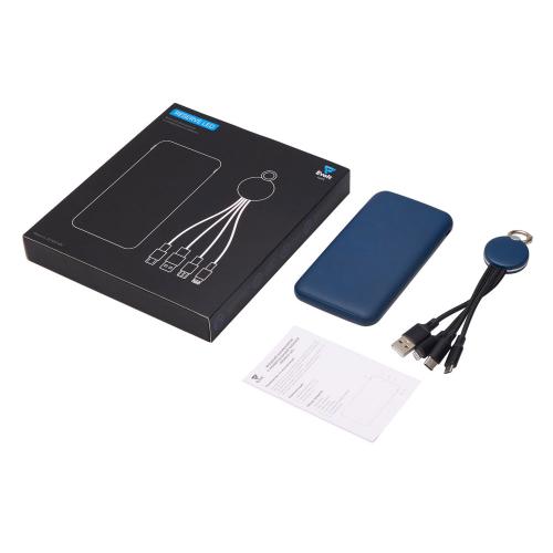 Набор из внешнего акуумулятора и универсального кабеля с подсветкой лого Reserve LED, 10000mAh; - купить необычные сувениры в Воронеже