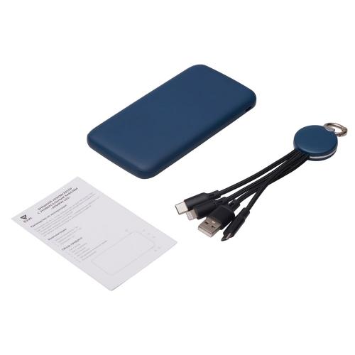 Набор из внешнего акуумулятора и универсального кабеля с подсветкой лого Reserve LED, 10000mAh; - купить именные сувениры в Воронеже