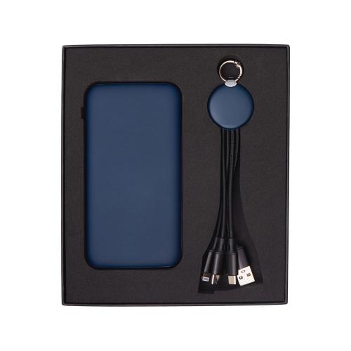 Набор из внешнего акуумулятора и универсального кабеля с подсветкой лого Reserve LED, 10000mAh; - купить подарки с логотипом в Воронеже