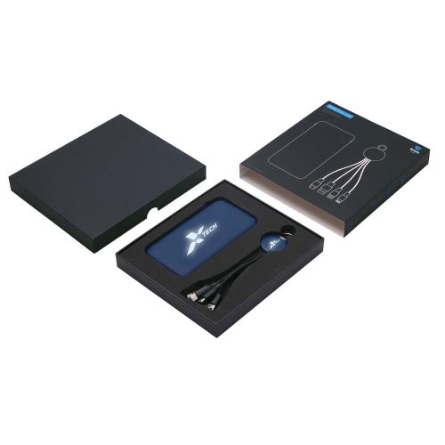 Набор из внешнего акуумулятора и универсального кабеля с подсветкой лого Reserve LED, 10000mAh; - купить необычные подарки в Воронеже