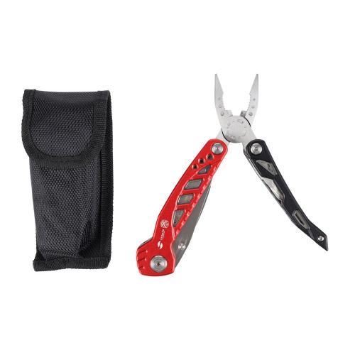 Мультитул Stinger, 105x30 мм, 11 функций, сталь/алюминий, красно-чёрный; - купить именные сувениры в Воронеже