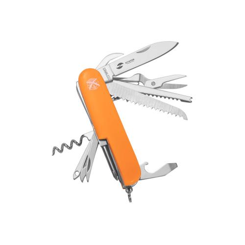 Нож перочинный Stinger, 89 мм, 15 функций, материал рукояти: АБС-пластик (оранжевый)