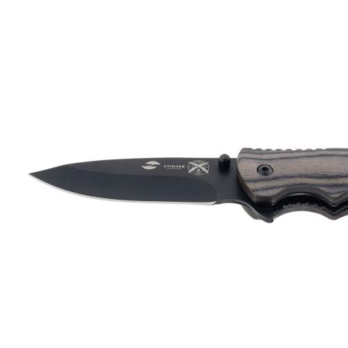 Нож складной Stinger, 120 мм, (чёрный), материал рукояти: дерево/сталь ; - купить именные сувениры в Воронеже