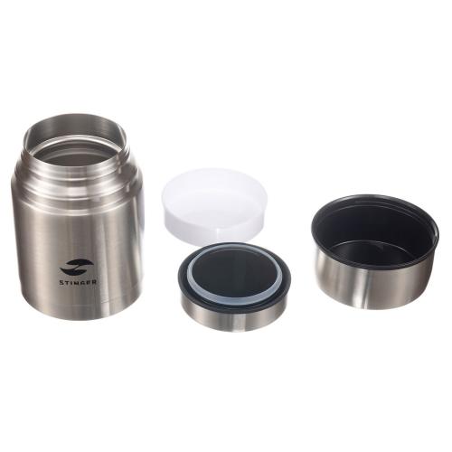 Термос ланч-бокс Stinger, 0,7 л, широкий, нержавеющая сталь, серебристый, 10,8 x 10,8 x 15; - купить необычные подарки в Воронеже