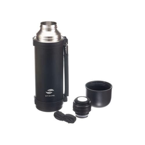 Термос Stinger, 1,2 л, широкий с ручкой, нержавеющая сталь, чёрный, 12,4 х 10,2 х 31; - купить необычные сувениры в Воронеже