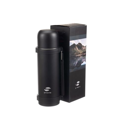 Термос Stinger, 1,2 л, широкий с ручкой, нержавеющая сталь, чёрный, 12,4 х 10,2 х 31; - купить подарки с логотипом в Воронеже