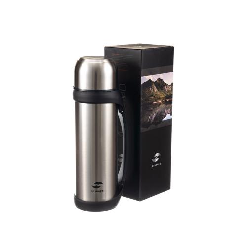 Термос Stinger, 2,2 л, широкий с ручкой, нержавеющая сталь, серебристый, 13,9 х 12,2 х 37; - купить подарки с логотипом в Воронеже