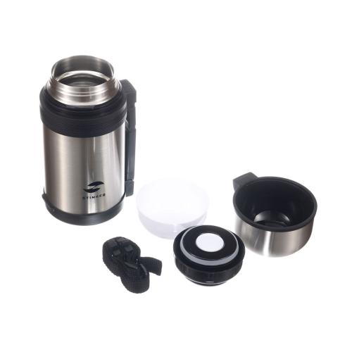 Термос Stinger, 1 л, широкий с ручкой, нержавеющая сталь, серебристый, 12,2 х 10,5 х 23; - купить необычные сувениры в Воронеже