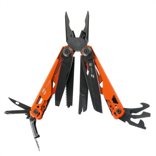 Мультитул Stinger, 107 х 19 мм, 19 функций, сталь, оранжевый корпус, стоунвош, в картонной коробке; - купить необычные подарки в Воронеже