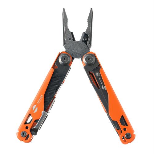 Мультитул Stinger, 107 х 19 мм, 19 функций, сталь, оранжевый корпус, стоунвош, в картонной коробке; - купить именные сувениры в Воронеже
