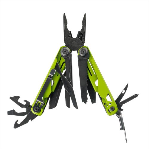 Мультитул Stinger, 107 х 19 мм, 19 функций, сталь, салатовый корпус, стоунвош, в картонной коробке; - купить необычные сувениры в Воронеже