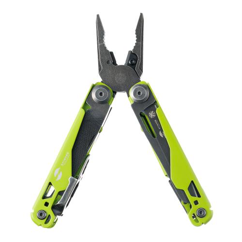Мультитул Stinger, 107 х 19 мм, 19 функций, сталь, салатовый корпус, стоунвош, в картонной коробке; - купить именные сувениры в Воронеже
