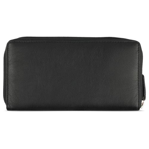 Кошелёк женский BUGATTI БАНДА | BANDA, с защитой данных RFID, чёрный, кожа козы/полиэстер, 18; - купить подарки с логотипом в Воронеже