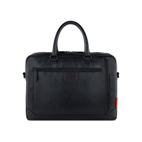 Портфель мужской BUGATTI КЛАРК | CLARK, чёрный, воловья кожа/полиэстер, 40х9,5х29 см; - купить необычные подарки в Воронеже