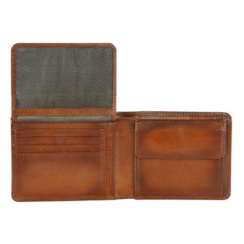 Портмоне BUGATTI ДОМ | DOMUS, с RFID защитой, коньячный цвет, натуральная воловья кожа, 12х1,5х9; - купить необычные сувениры в Воронеже