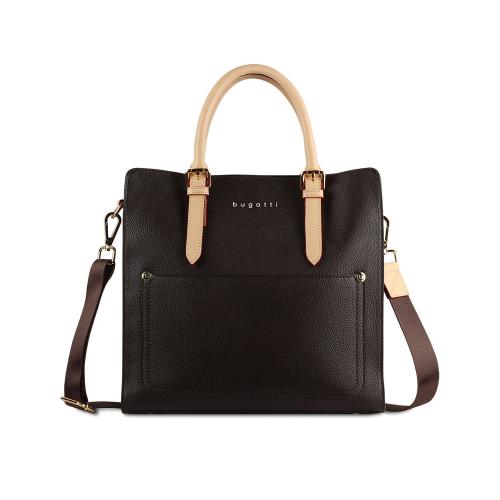 Сумка-портфель женская BUGATTI ЭЛЛА | ELLA, тёмно-коричневая, полиуретан, 30х11; - купить необычные подарки в Воронеже