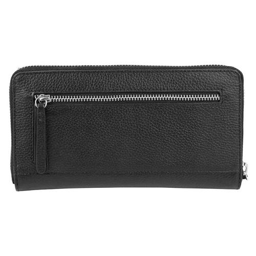 Кошелёк женский BUGATTI ЛИНДА | LINDA, на молнии, чёрный, натуральная воловья кожа, 19,2х2,5х10; - купить необычные сувениры в Воронеже