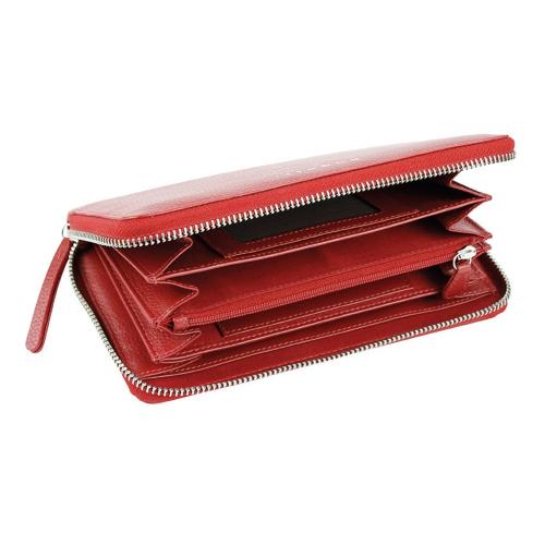 Кошелёк женский BUGATTI ЛИНДА | LINDA, на молнии, красный, натуральная воловья кожа, 19,2х2,5х10; - купить необычные подарки в Воронеже