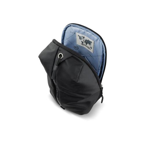 Рюкзак с одним плечевым ремнем BUGATTI БЛАНК ОБЛЕГЧЕННАЯ | BLANC DELIGHT, чёрный, нейлон RPET600D/тарпаулин/полиэстер, 18х10х31 см; - купить необычные сувениры в Воронеже