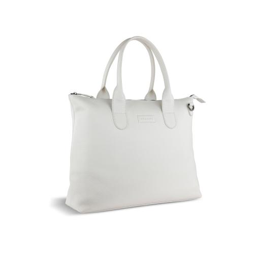 Сумка-шоппер BUGATTI ЭЛЬЗА | ELSA, белая, воловья кожа/полиэстер, 46х11х31,5 см