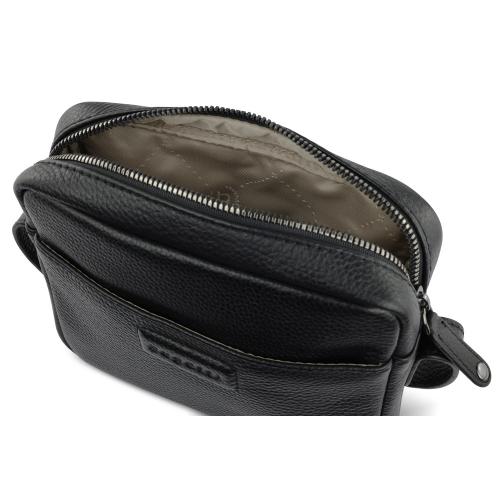 Сумка кросс-боди женская BUGATTI ЭЛЬЗА | ELSA, чёрная, воловья кожа/полиэстер, 19х5; - купить подарки с логотипом в Воронеже