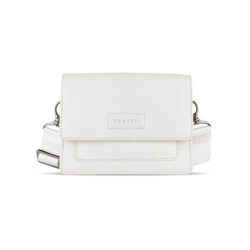 Сумка через плечо женская BUGATTI ЭЛЬЗА | ELSA, белая, воловья кожа/полиэстер, 18,5х8,5х14; - купить необычные подарки в Воронеже