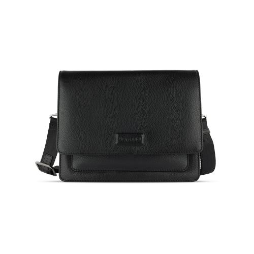 Сумка через плечо женская BUGATTI ЭЛЬЗА | ELSA, чёрная, воловья кожа/полиэстер, 25х8; - купить необычные подарки в Воронеже