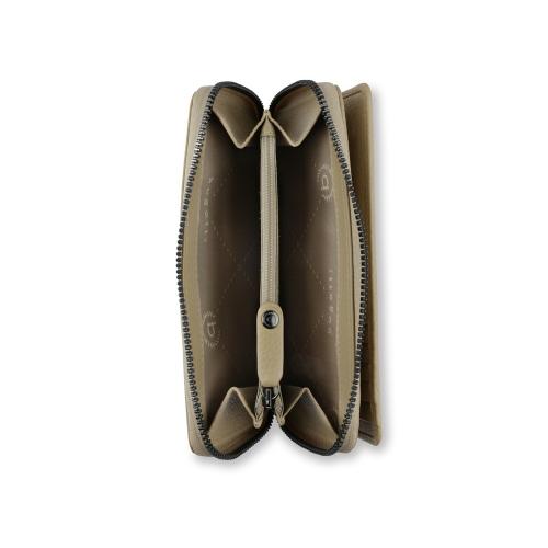 Кошелёк женский BUGATTI ЭЛЬЗА | ELSA, с защитой данных RFID, песочного цвета, воловья кожа/полиэстер, 15,5х3х9; - купить именные сувениры в Воронеже