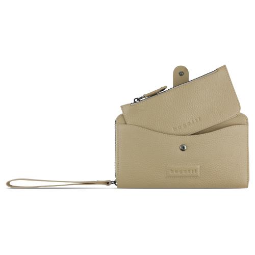 Кошелёк женский BUGATTI ЭЛЬЗА | ELSA с ключницей, с защитой данных RFID, песочного цвета, воловья кожа/полиэстер, 18,7х3х10; - купить необычные сувениры в Воронеже