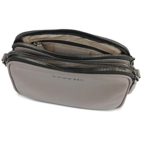 Сумка кросс-боди женская BUGATTI БЕЛЛА | BELLA, бежевая, воловья кожа/полиэстер, 22х6х15; - купить подарки с логотипом в Воронеже