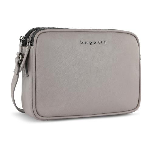 Сумка кросс-боди женская BUGATTI БЕЛЛА | BELLA, бежевая, воловья кожа/полиэстер, 22х6х15,5 см