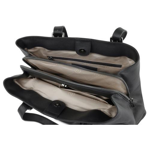 Сумка женская BUGATTI БЕЛЛА | BELLA, чёрная, воловья кожа/полиэстер; - купить подарки с логотипом в Воронеже