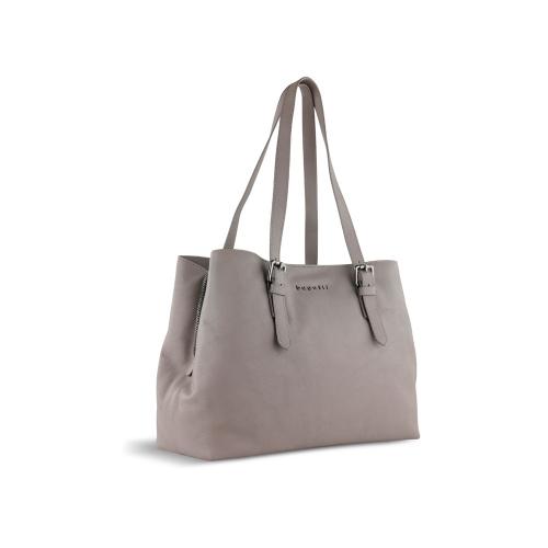 Сумка женская BUGATTI БЕЛЛА | BELLA, бежевая, воловья кожа/полиэстер, 33х14х25 см