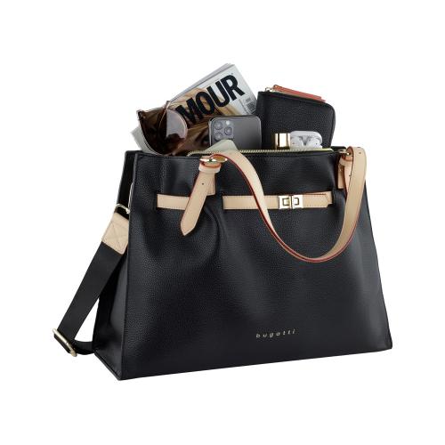 Сумка наплечная женская BUGATTI ЭЛЛА | ELLA, черная, полиуретан, 37,5х13; - купить подарки с логотипом в Воронеже