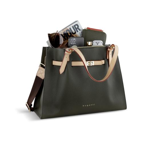 Сумка наплечная женская BUGATTI ЭЛЛА | ELLA, оливковая, полиуретан, 37,5х13; - купить подарки с логотипом в Воронеже