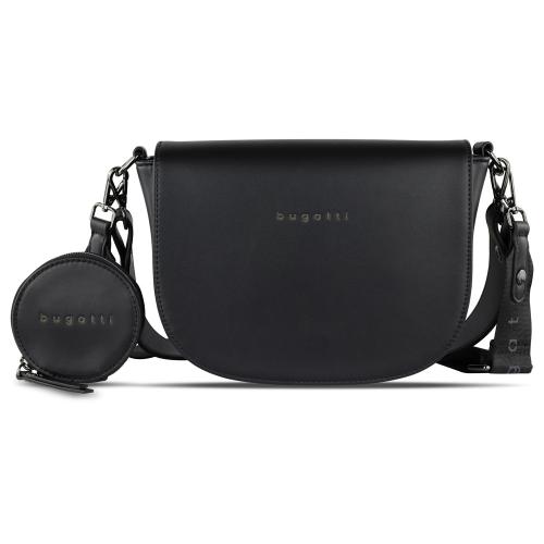 Сумка наплечная женская BUGATTI АЛМАТА | ALMATA, с кошельком, чёрная, полиуретан, 27х6х18; - купить необычные подарки в Воронеже