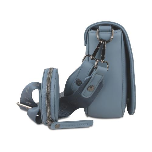 Сумка наплечная женская BUGATTI АЛМАТА | ALMATA, с кошельком, голубая, полиуретан, 27х6х18; - купить именные сувениры в Воронеже