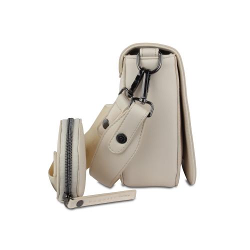 Сумка наплечная женская BUGATTI АЛМАТА | ALMATA, с кошельком, бежевая, полиуретан, 27х6х18; - купить именные сувениры в Воронеже