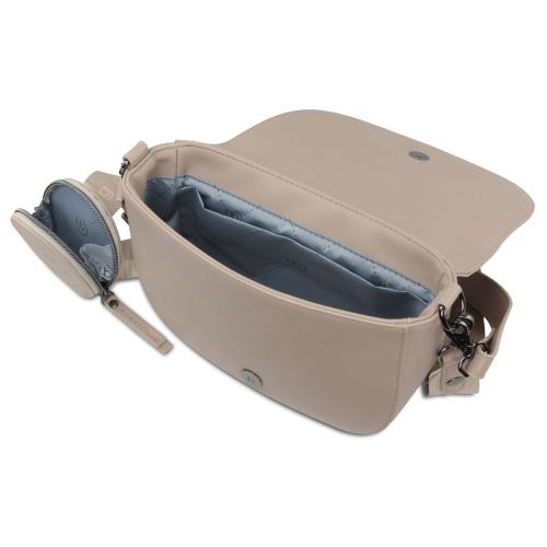 Сумка наплечная женская BUGATTI АЛМАТА | ALMATA, с кошельком, песочная, полиуретан, 27х6х18; - купить необычные подарки в Воронеже