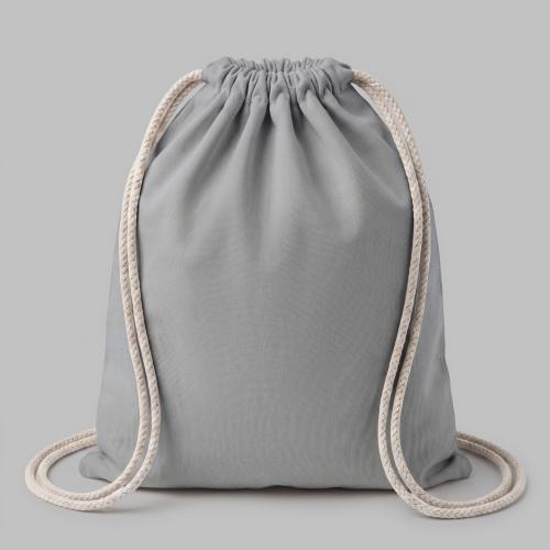 Рюкзак со шнурком Tenes из хлопка плотностью 140 г/м2, серый