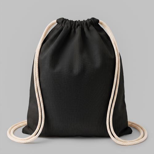 Рюкзак со шнурком Tenes из хлопка плотностью 140 г/м2, черный