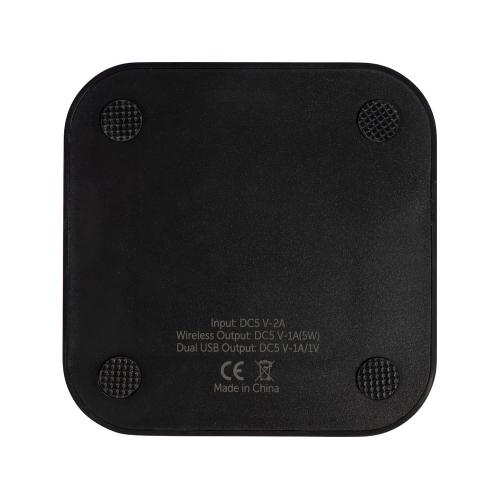 Беспроводная зарядка Tile с 2 USB-A, 5 Вт; - купить подарки с логотипом в Воронеже