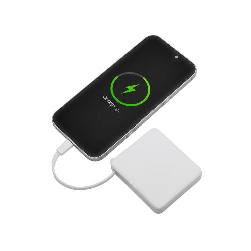 Внешний аккумулятор со встроенным кабелем USB-C Дэнси, 5000 мАч; - купить необычные сувениры в Воронеже