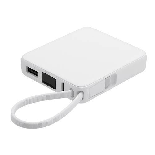 Внешний аккумулятор со встроенным кабелем USB-C Дэнси, 5000 мАч; - купить необычные подарки в Воронеже