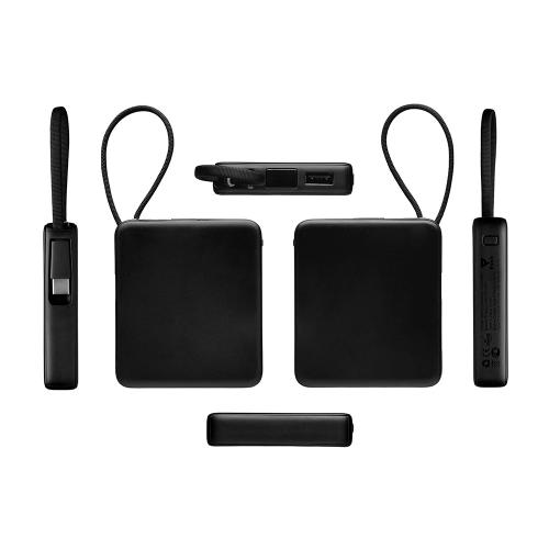 Внешний аккумулятор со встроенным кабелем USB-C Дэнси, 5000 мАч; - купить именные сувениры в Воронеже