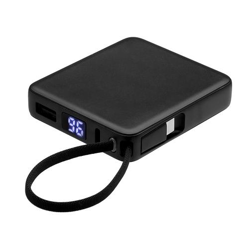 Внешний аккумулятор со встроенным кабелем USB-C Дэнси, 5000 мАч; - купить необычные подарки в Воронеже