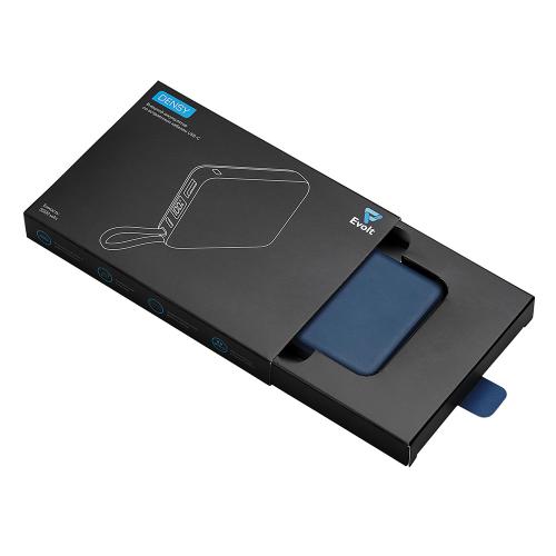 Внешний аккумулятор со встроенным кабелем USB-C Дэнси, 5000 мАч; - купить подарки с логотипом в Воронеже