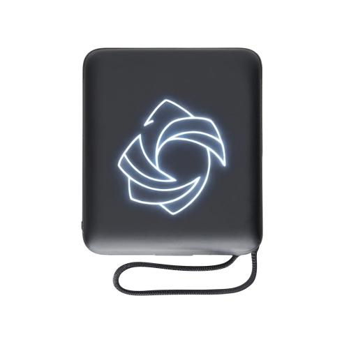 Магнитный беспроводной внешний аккумулятор c подсветкой лого Энчант, 10000 мАч; - купить подарки с логотипом в Воронеже