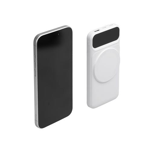 Магнитный беспроводной внешний аккумулятор со встроенными кабелями Мэни,быстаря зарядка, 10000 мАч; - купить необычные подарки в Воронеже